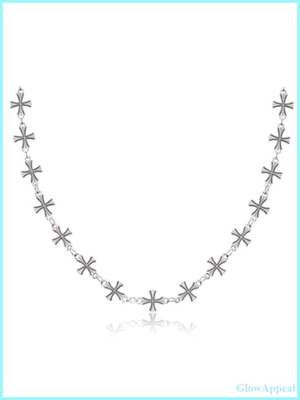 Punk Cross Pendant Necklace Polished Lobster Clasp Religious